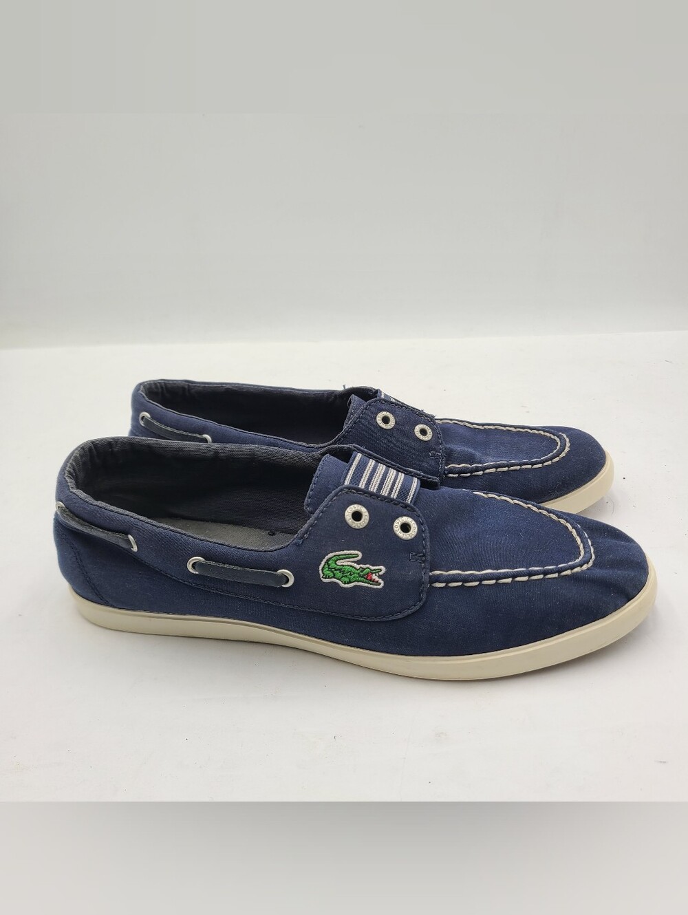 B52 LaCoste Slip On Canvas Shoes Galez Sport Blue Mens Sz 8 Sneaker